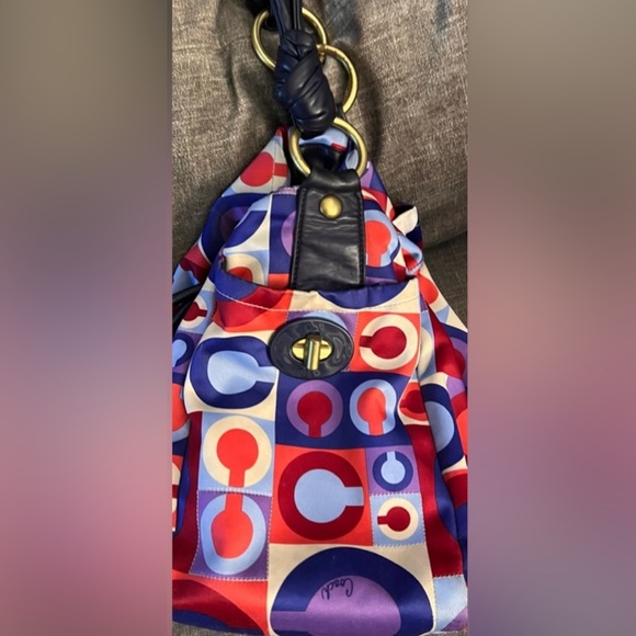 Coach Sateen Shoulder Bag Drawstring Hobo Satchel Handbag Coach Handbags Vintage - Picture 7 of 12